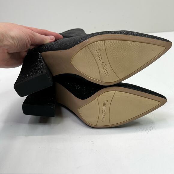 Franco Sarto Vesi heeled ankle boots black sparkle - 7.5 - Picture 9 of 12